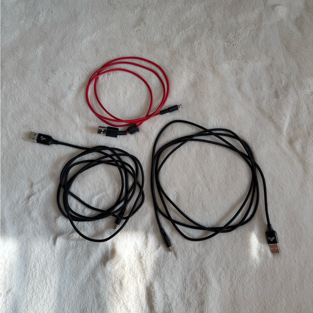 Red and Black Charging Cables